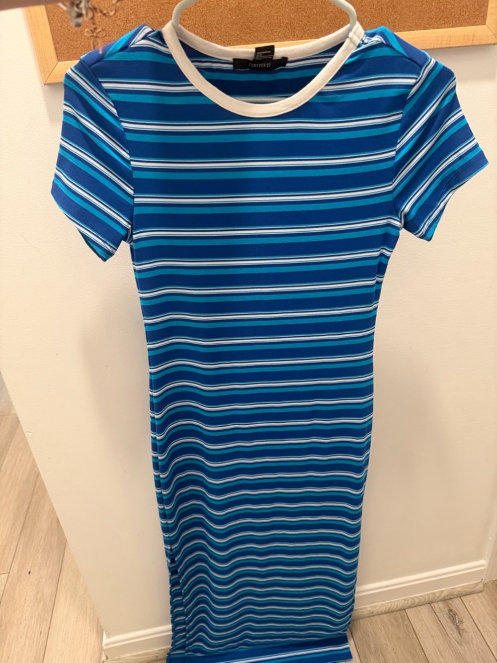 Forever 21 Blue and White Striped Maxi Dress